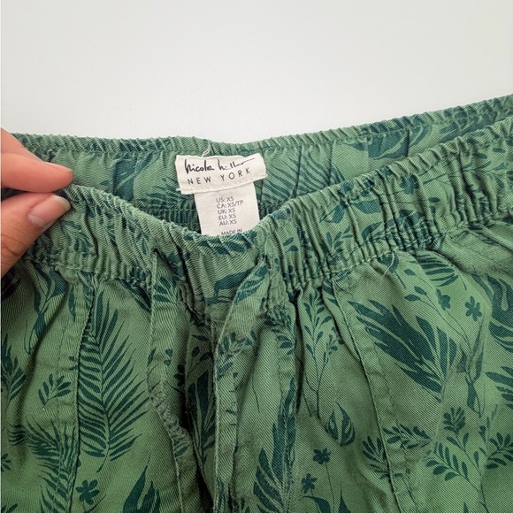 Nicole Miller New York XS Green Botanical Print Lounge Pants - Picture 4 of 6